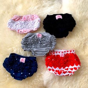 EUC ruffle buns 5 pair lot / bundle